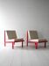 Pair of Vintage Scandinavian Lounge Chairs, Cherry Red