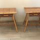 Pair of vintage rattan bedside tables 60 years