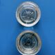 2 glass blocks signed Diameter 10 cm Height 5 cm