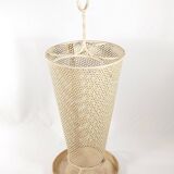 Porte parapluie vintage en tole perforée, design 1960