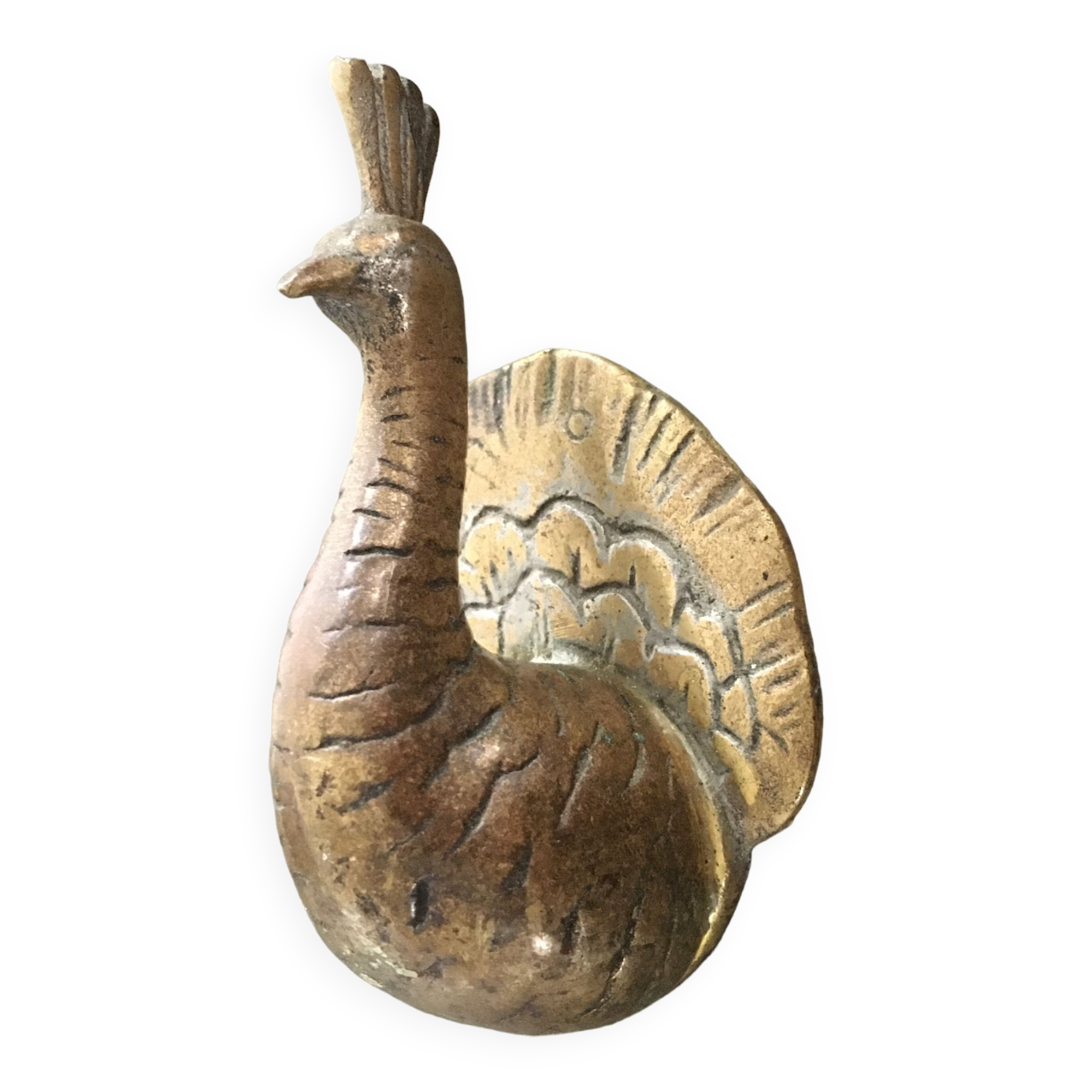 Patère paon en bronze