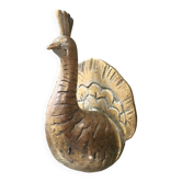 Patère paon en bronze