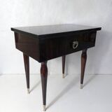 bedside table in lacquered wood and brass