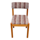 Scandinavian chair Baumann, solid beech wood with light beech and beige burgundy wool.