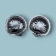 Duo de beurriers vintage en forme de coquillage – inox et verre