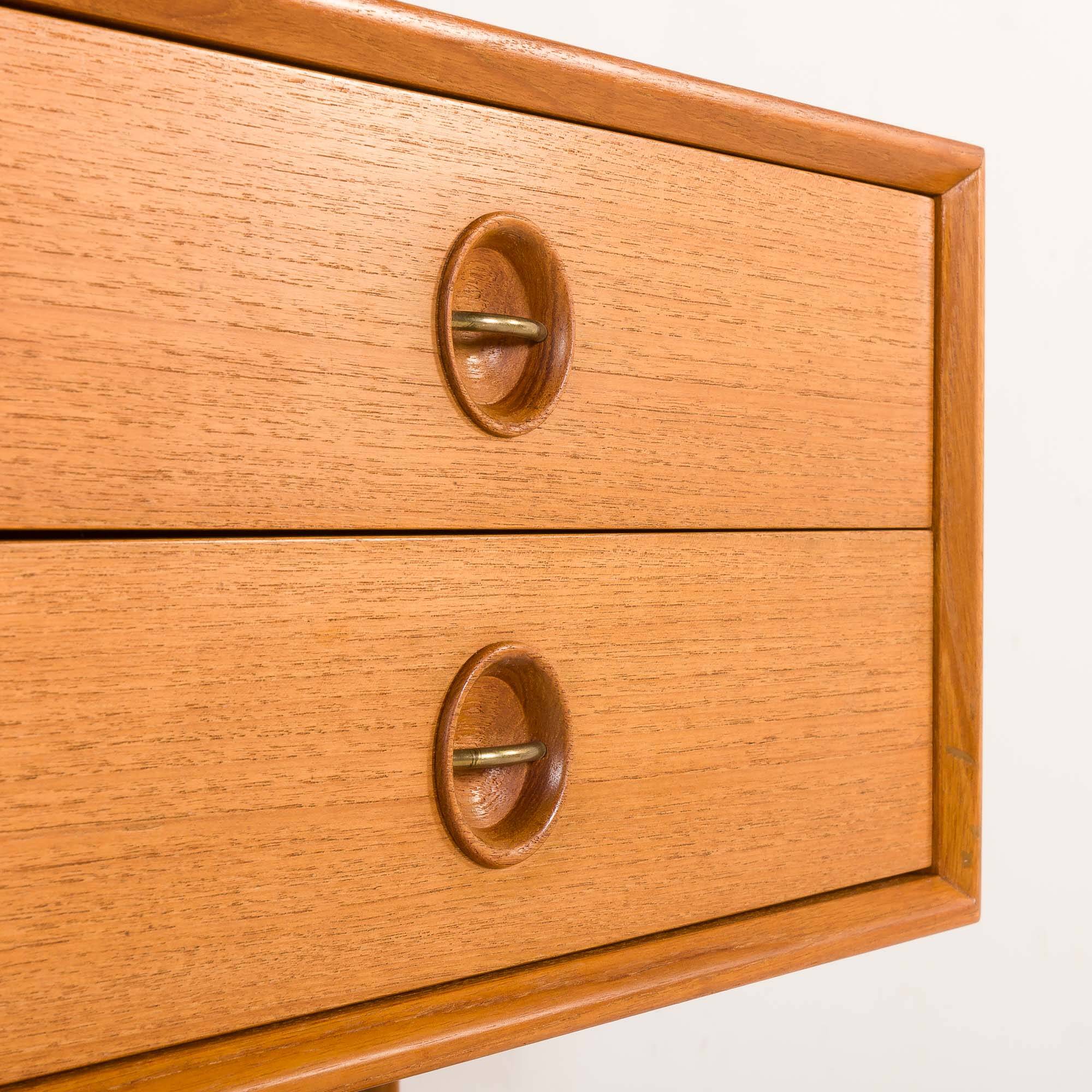 Fredrik A. Kayser teak free standing wall unit for Gustav Bahus, Norway 196