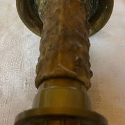 Old gilded bronze candle holder lamp bases