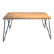 Vintage Raoul Guys coffee table in wicker and black metal, 1960.
