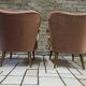 Pair of pink velvet cocktail armchairs 1960