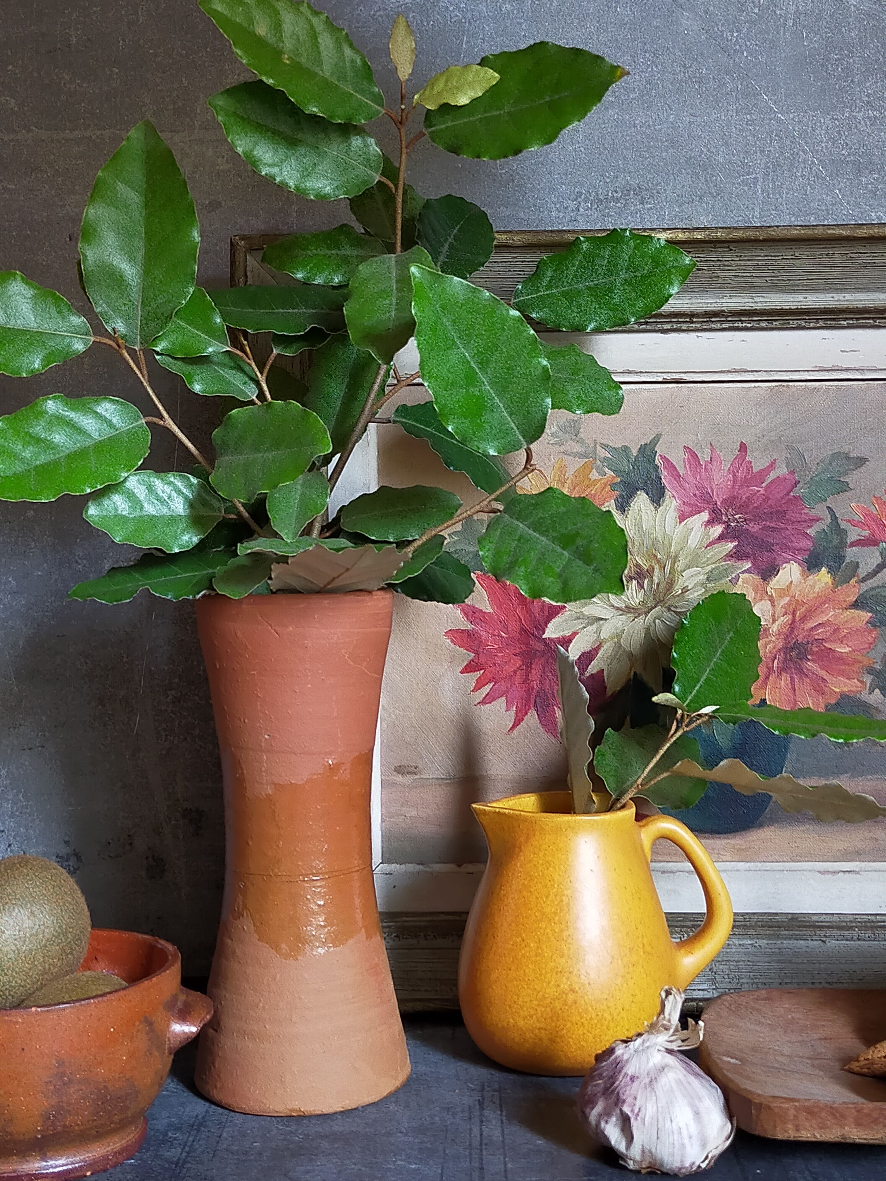Potter's "Diabolo" vase in vintage glazed terracotta