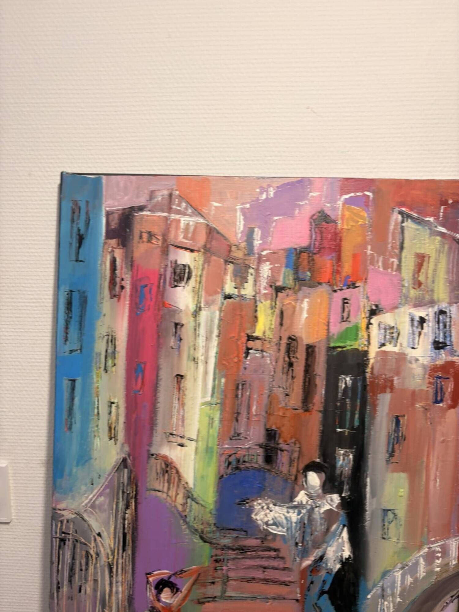 Canvas Painting Deloison Venetian Scene Carnival Pierrot Commedia