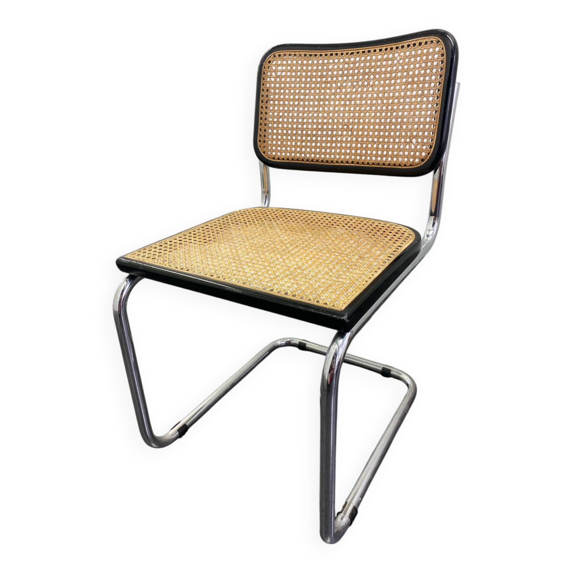 Marcel Breuer B32 chair in black cane and chrome tube
