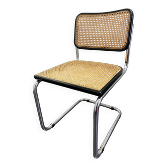 Chaise Marcel Breuer B32 noir cannage et tube chrome