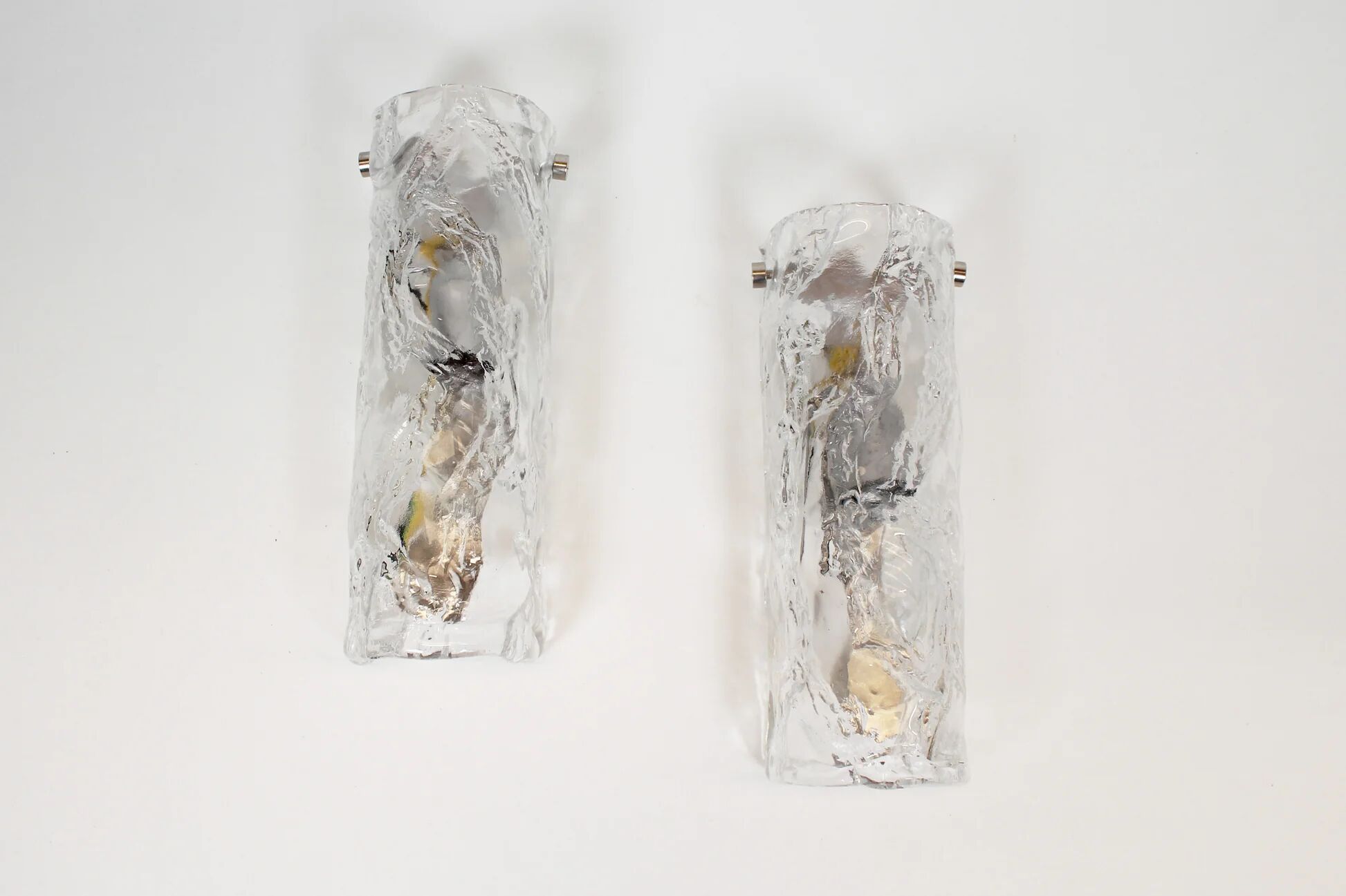 Pair of medium size 1970's Murano glass wall lamps by AV Mazzega
