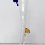 Pair of Postmodern Transparent Wine Glasses with Colored Details, Italy 1980s