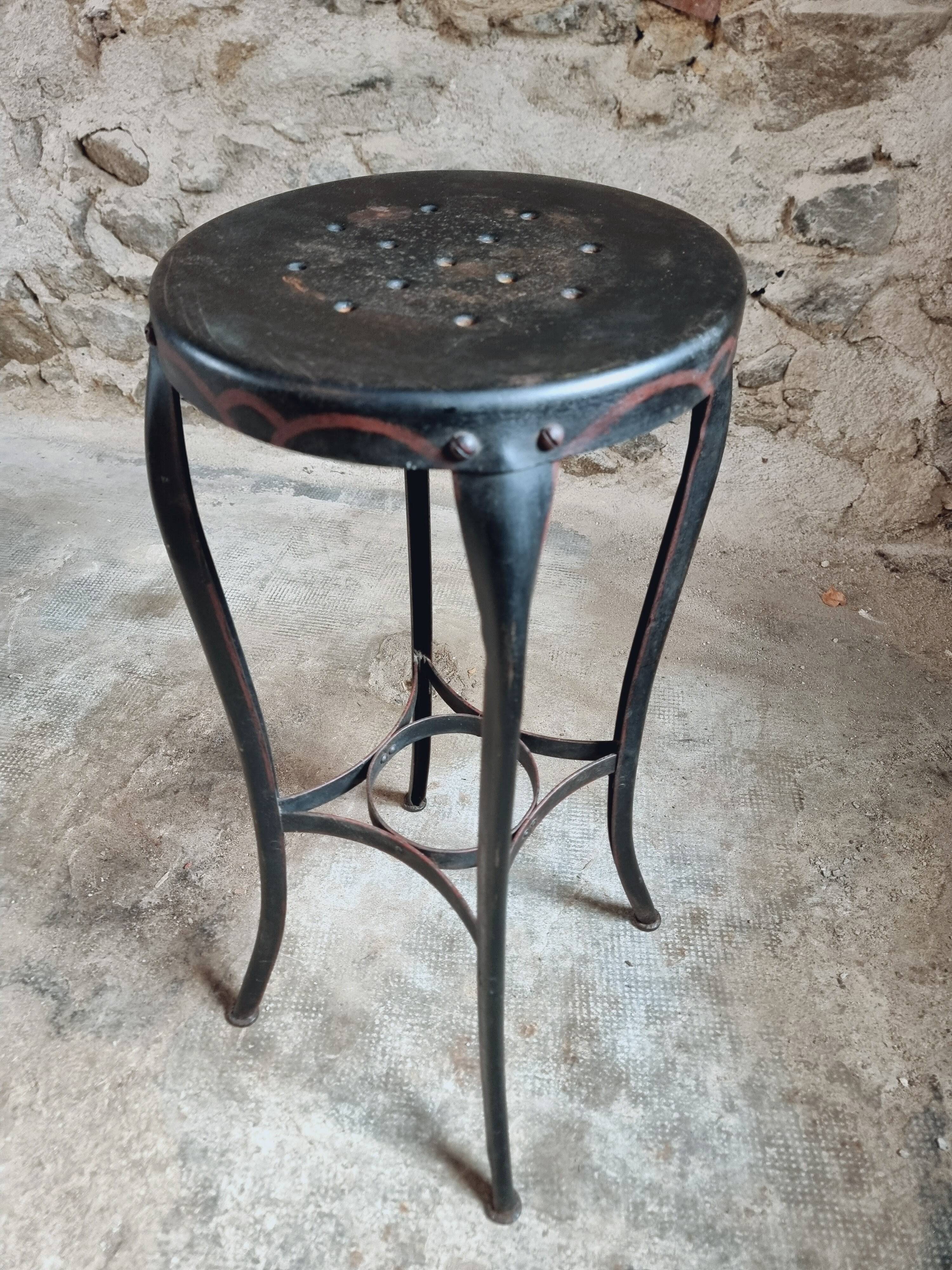 Antique Industrial Stool – Toledo Art Steel Co., 1930s, Bar Stool