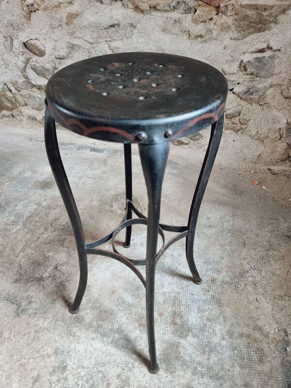 Tabouret industriel ancien – Toledo Art Steel Co., années 30, tabouret