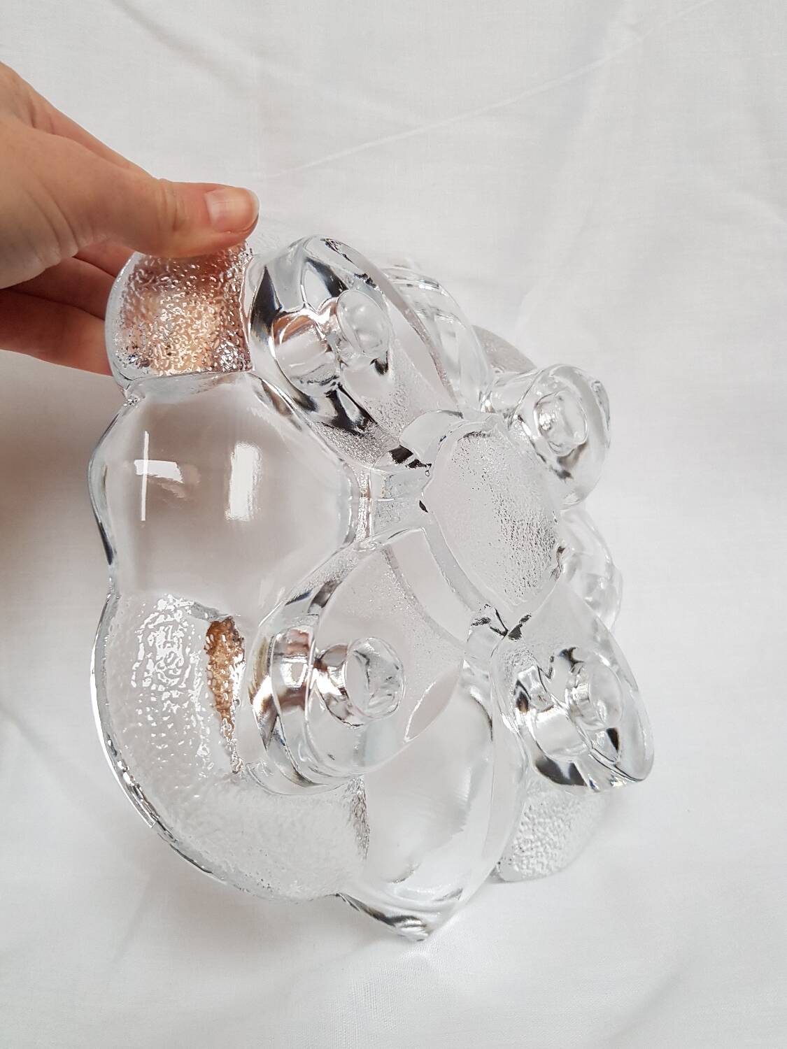 Bougeoir en cristal Orrefors Suède pour 4 bougies