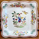 9 old square plates for cake, dessert, and aperitif from Longwy Moustier.