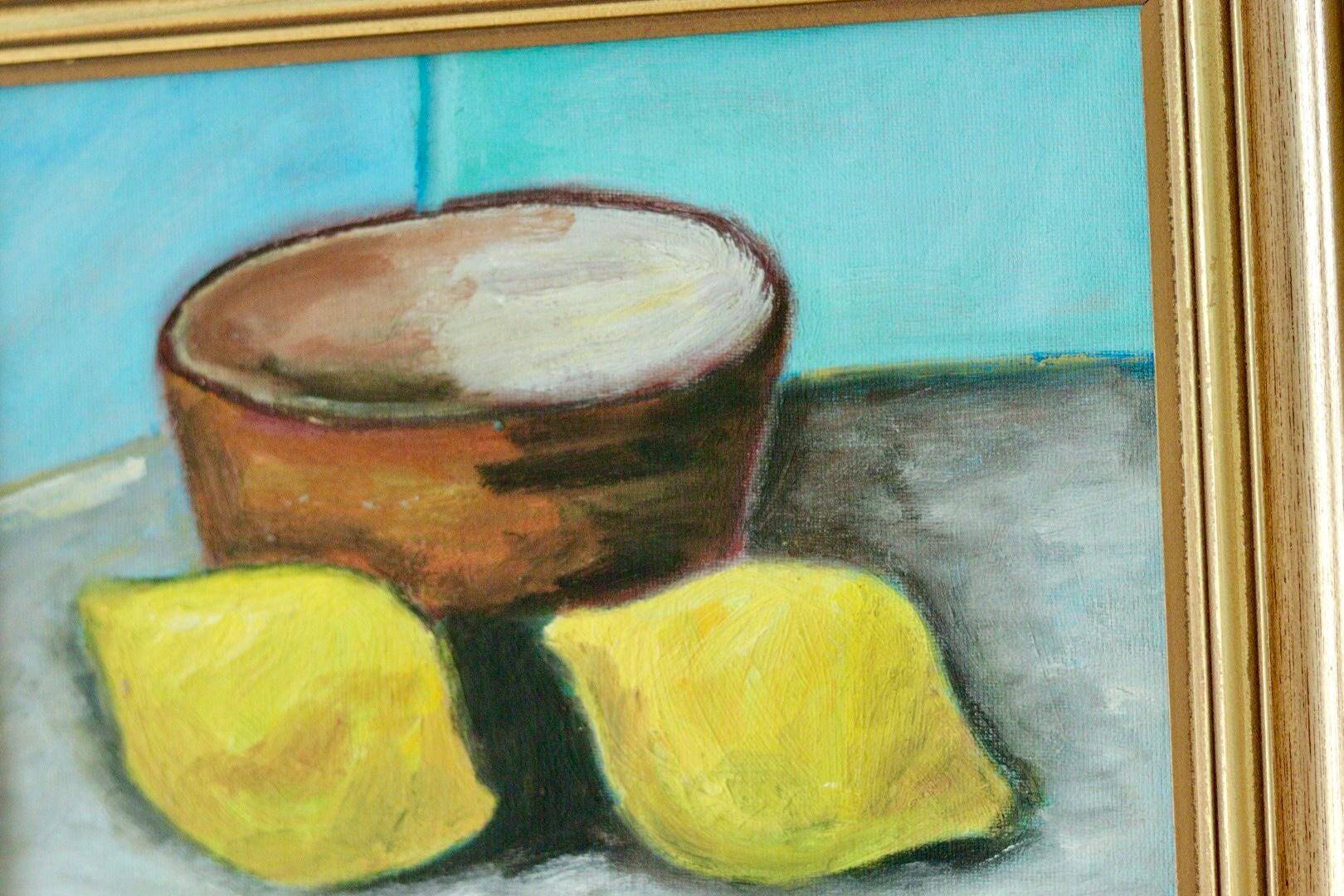 Original European still life oil on panel painting by Hans Haussdal