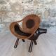 Wood and wicker "dog" armchair