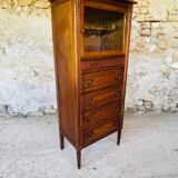Meuble de rangement vitrine à 5 tiroirs style directoire