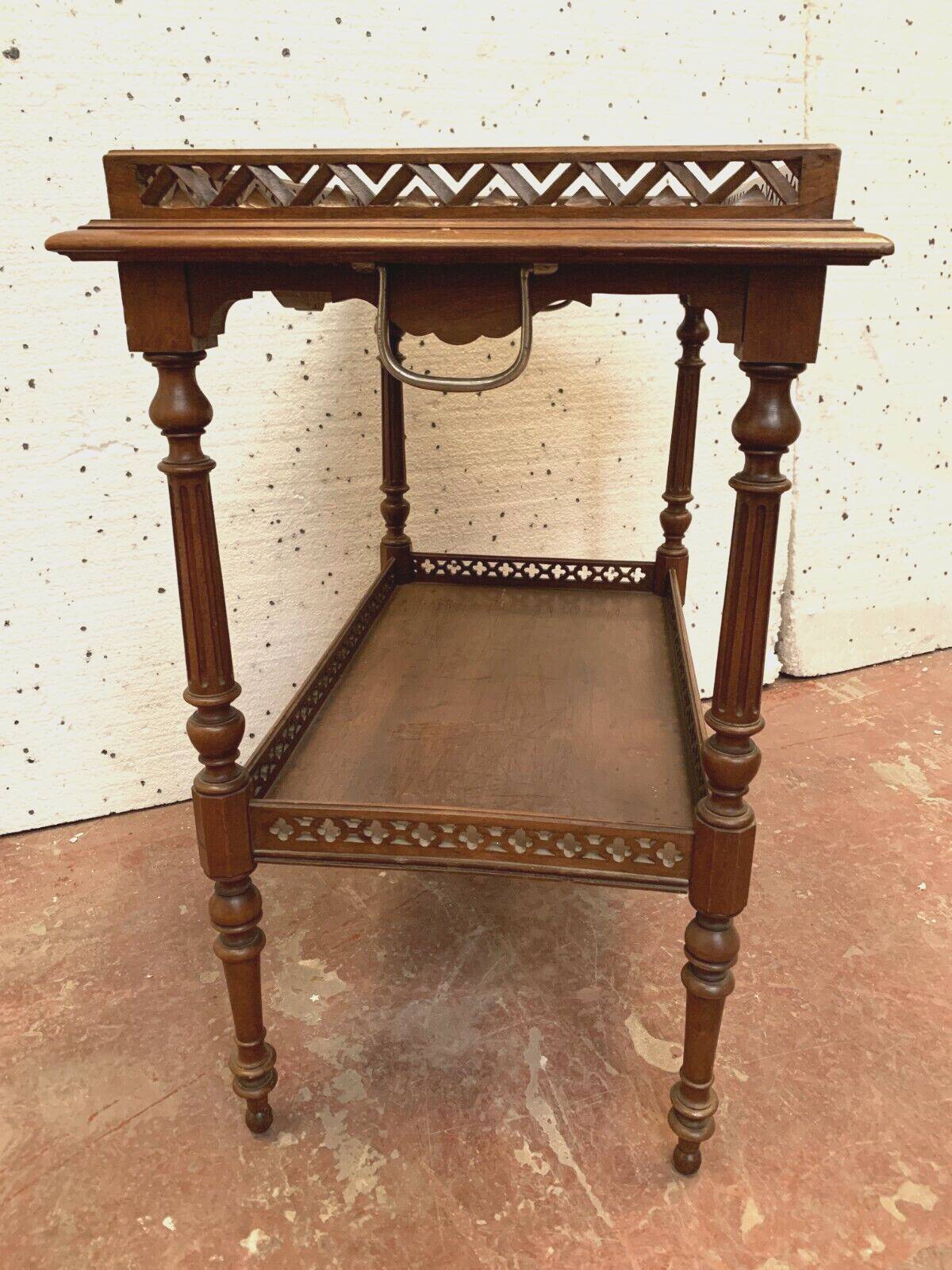 Louis XVI style serving table in carved walnut 20th century Console Tray