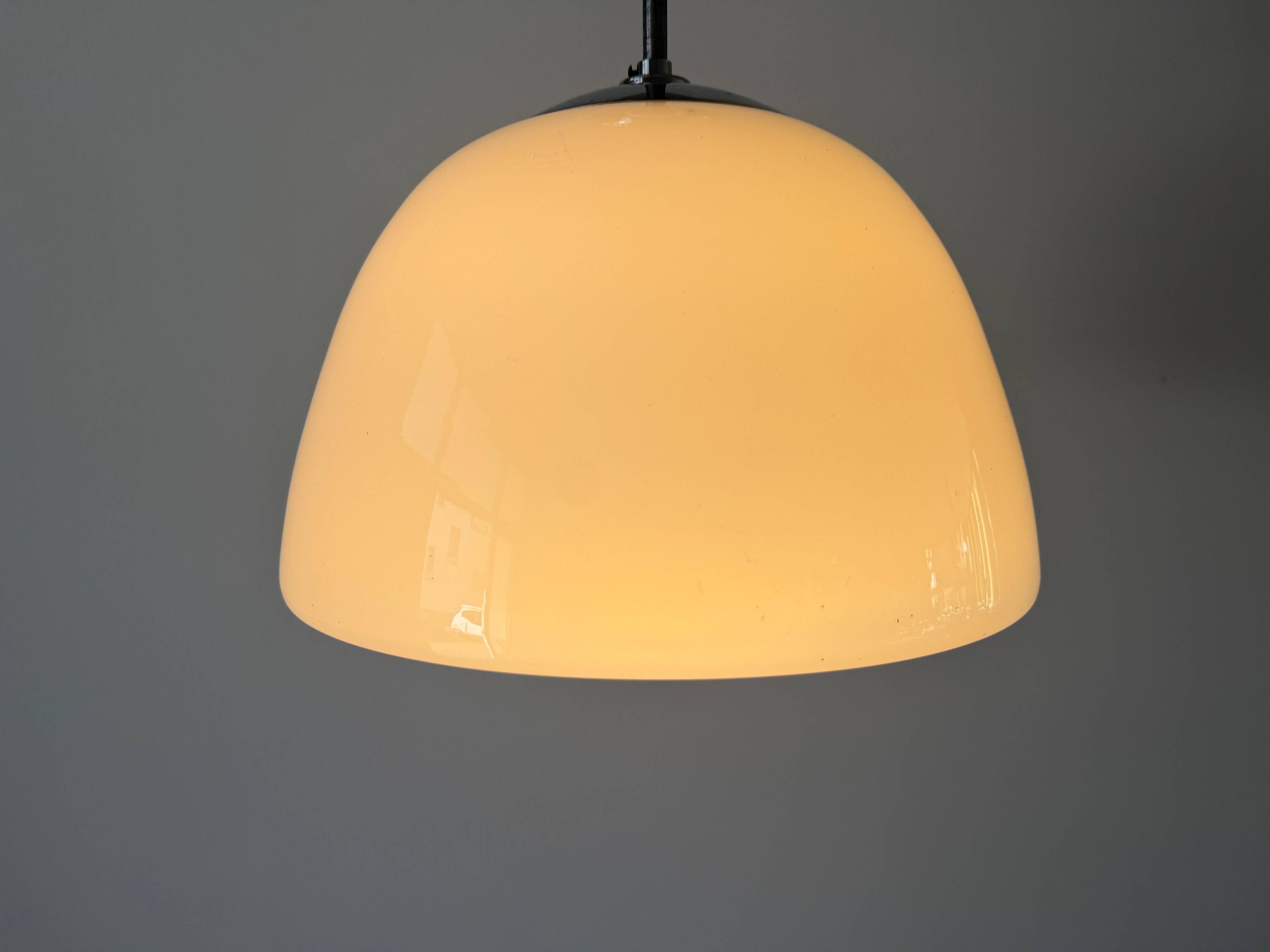 Opal glass ceiling light in Bauhaus style, Art Deco, 1940s, Germany