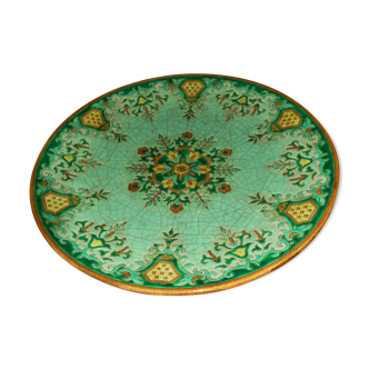 Green Longwy enamels dish