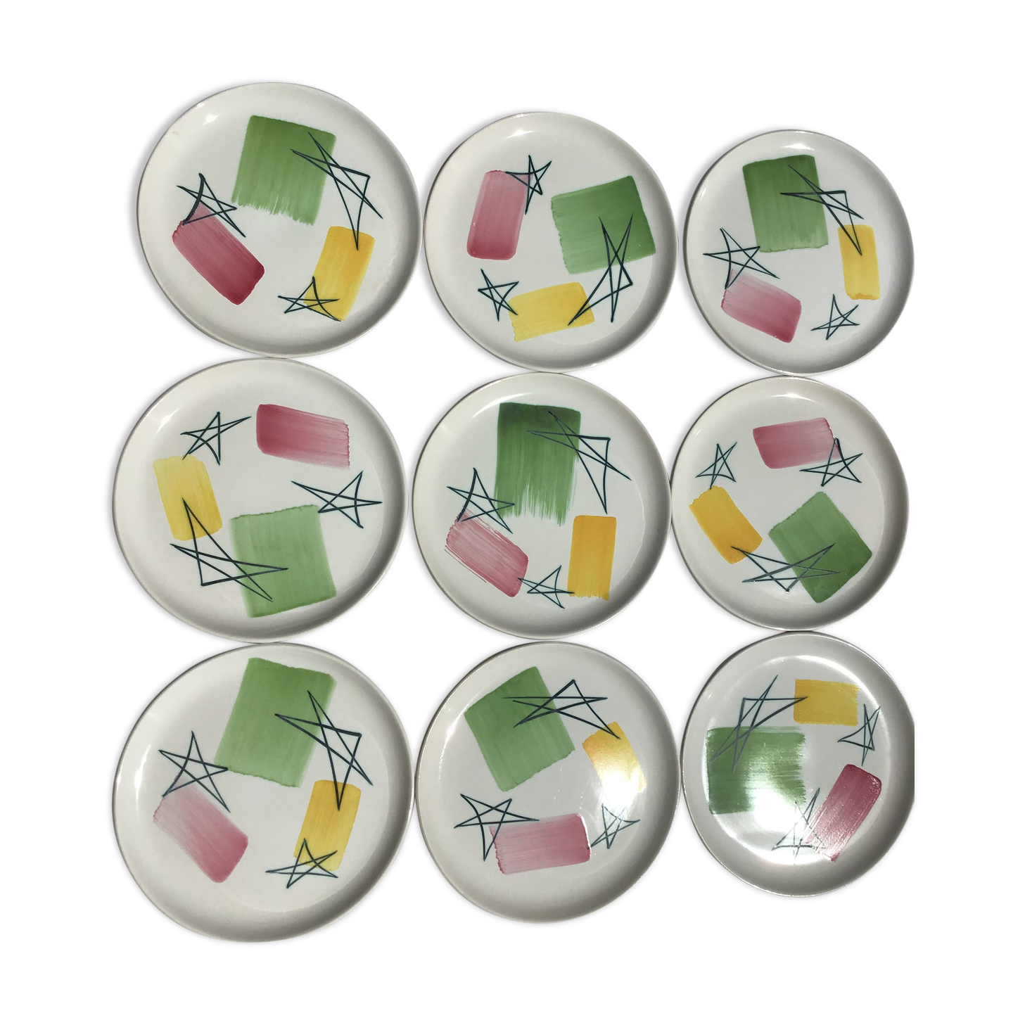 9 assiettes plates 50 MBFA Pornic