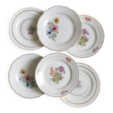 Mismatched vintage dinner plates "Spring"