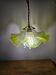 Double tulip light suspension - Transparent fluted glass at the edges.