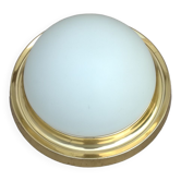 Ceiling lamp in brass and opaline glass Ø30