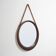Miroir ovale avec sangle en cuir, années 1960