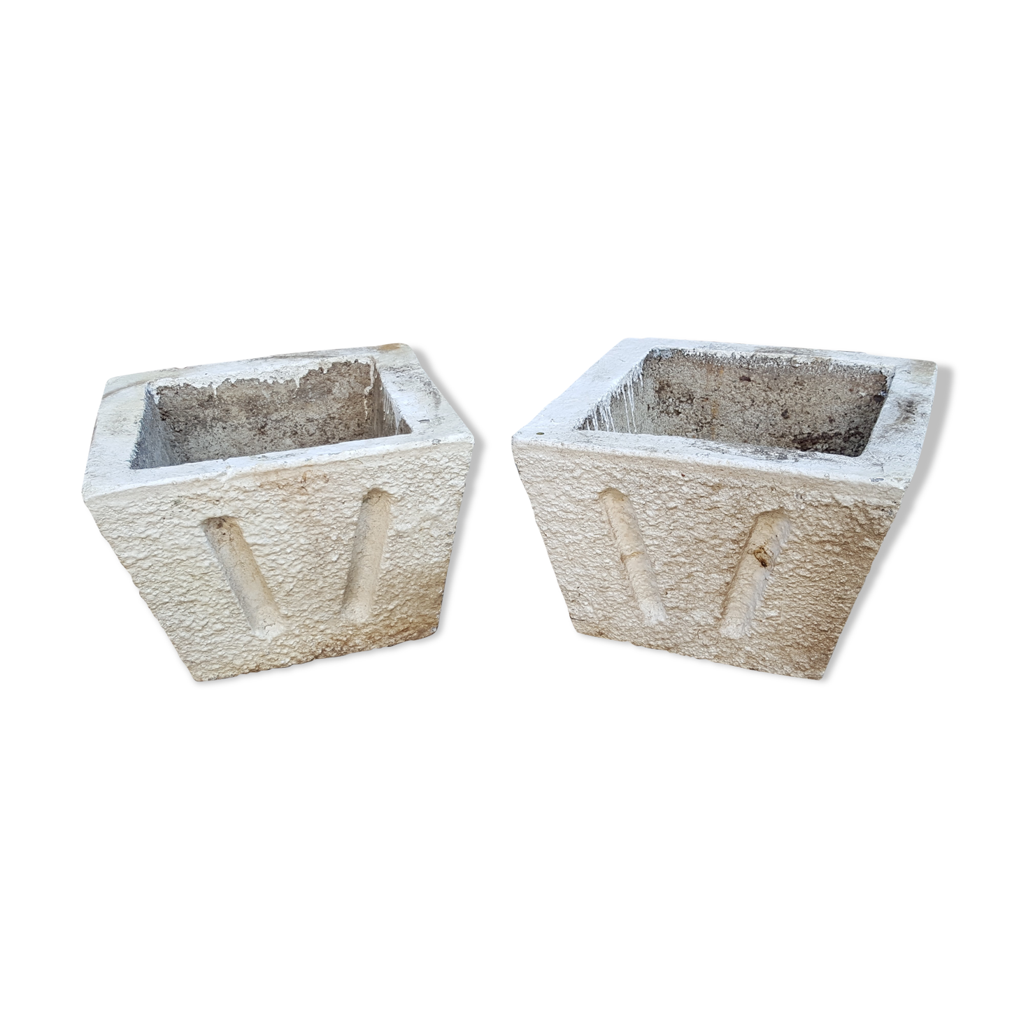 Pair of vintage cement cement planters 1960/70