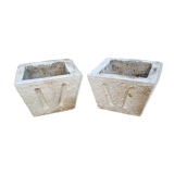 Pair of vintage cement cement planters 1960/70