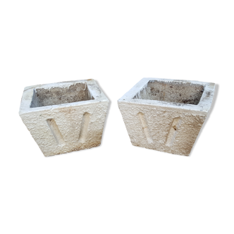 Pair of vintage cement cement planters 1960/70