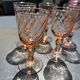 6 antique Rosaline liqueur glasses – vintage pink glass – 50s/60s