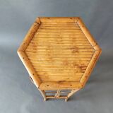 Vintage bamboo pedestal table.