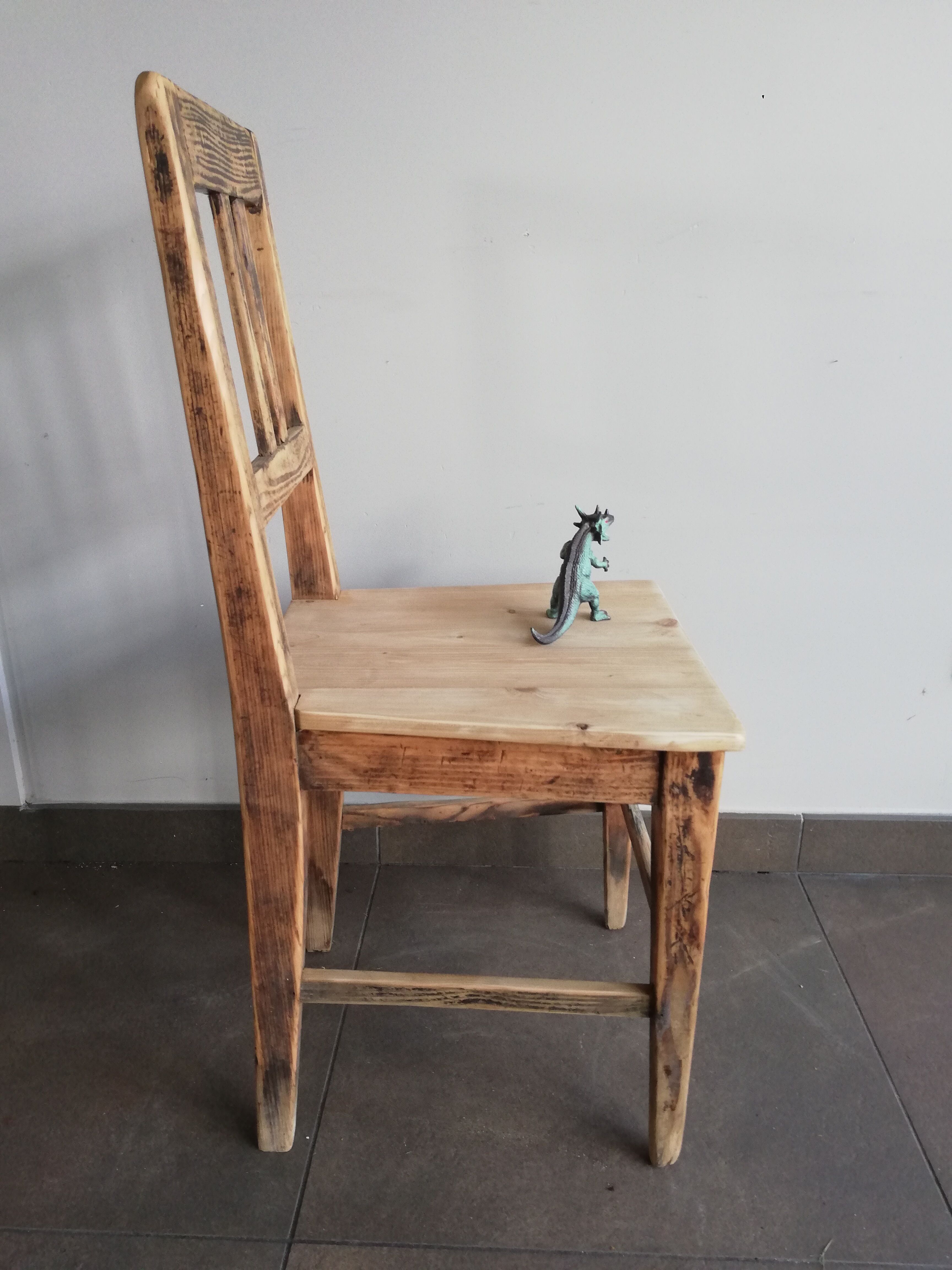 Chaise vintage en bois, années 50