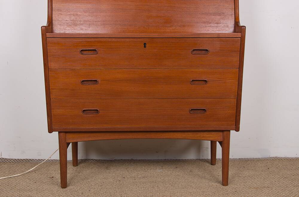 Danish Teak Secretary Desk Model 37 by Arne Wahl Iversen for Vinde Mobelfabrik 1960.