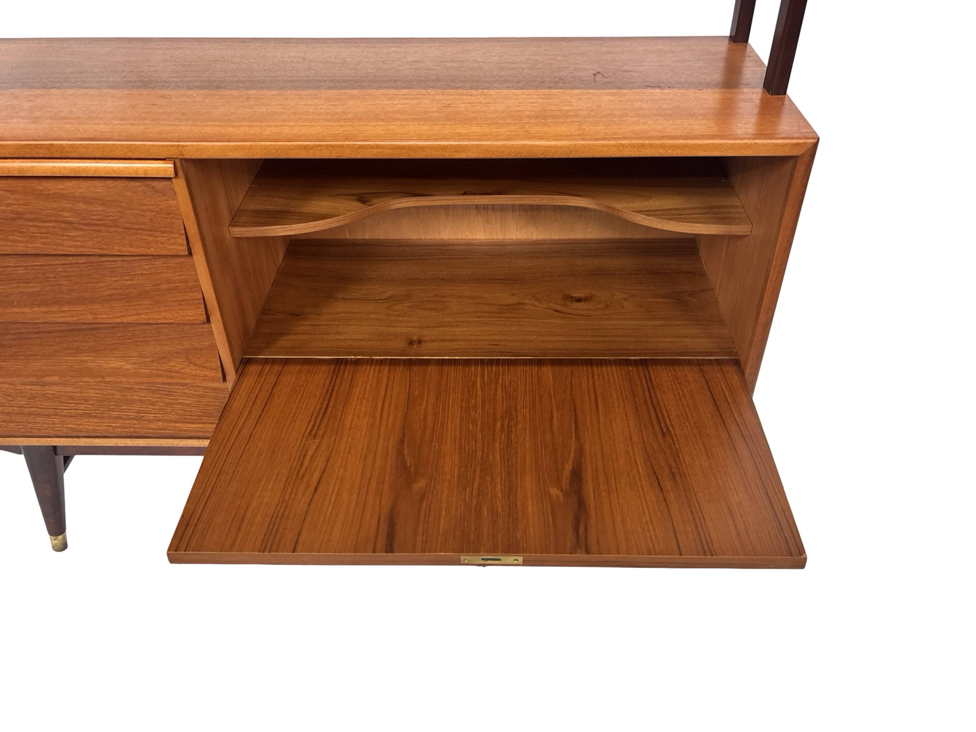Vintage Wall Unit Bookcase Sweden Teak Design