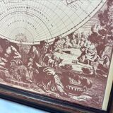 Vintage world map / world map in wooden frame