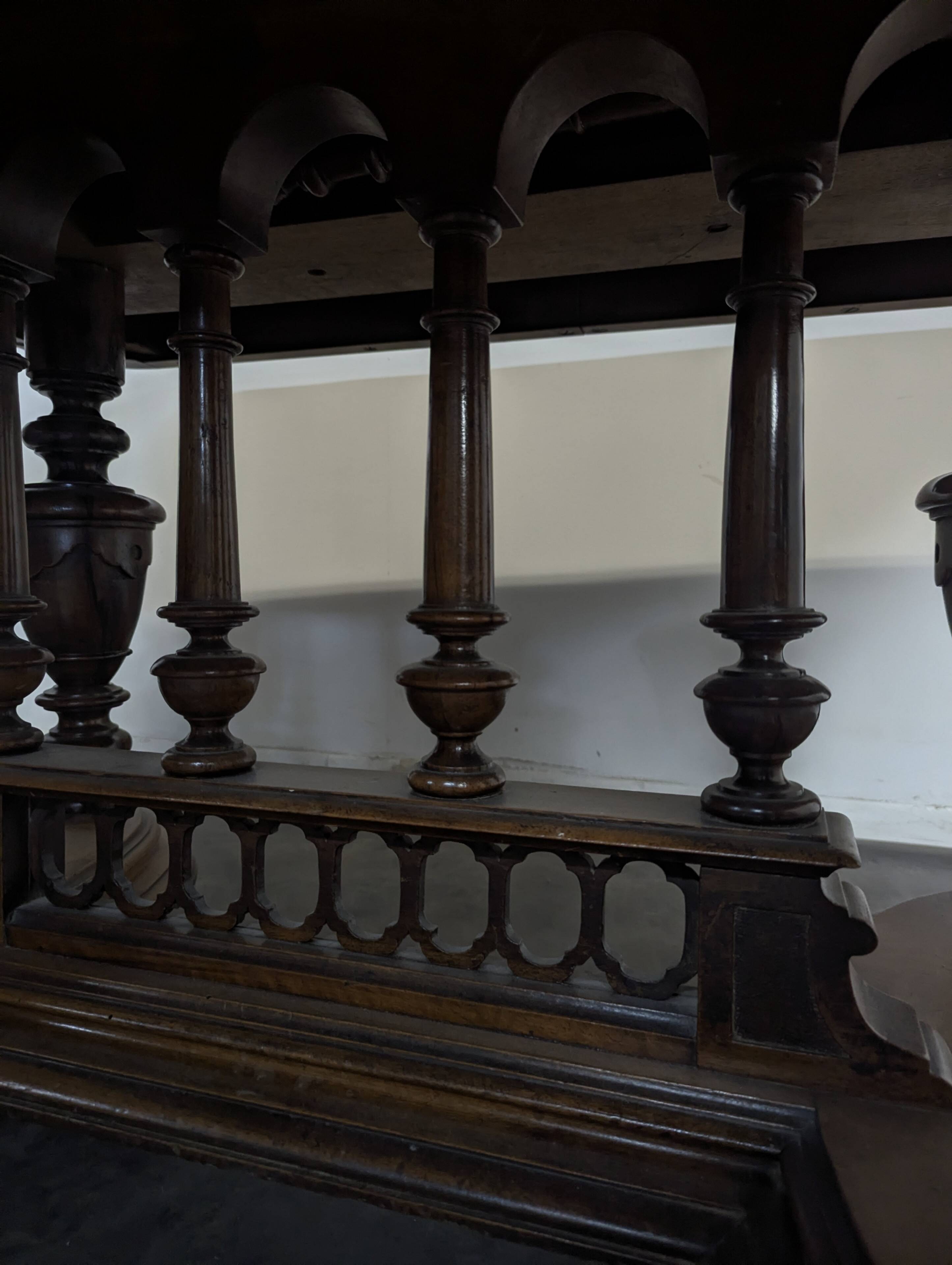 Renaissance-style table in solid walnut