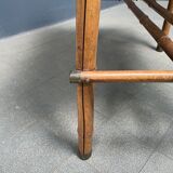 Bamboo side table with mirror top from France, 1940s