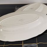 2 oval raviers Sarreguemines solid ivory color