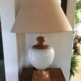 Lampe  en céramique bicolore vintage