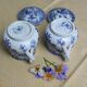 2 monogrammed "Gien" condiment jars