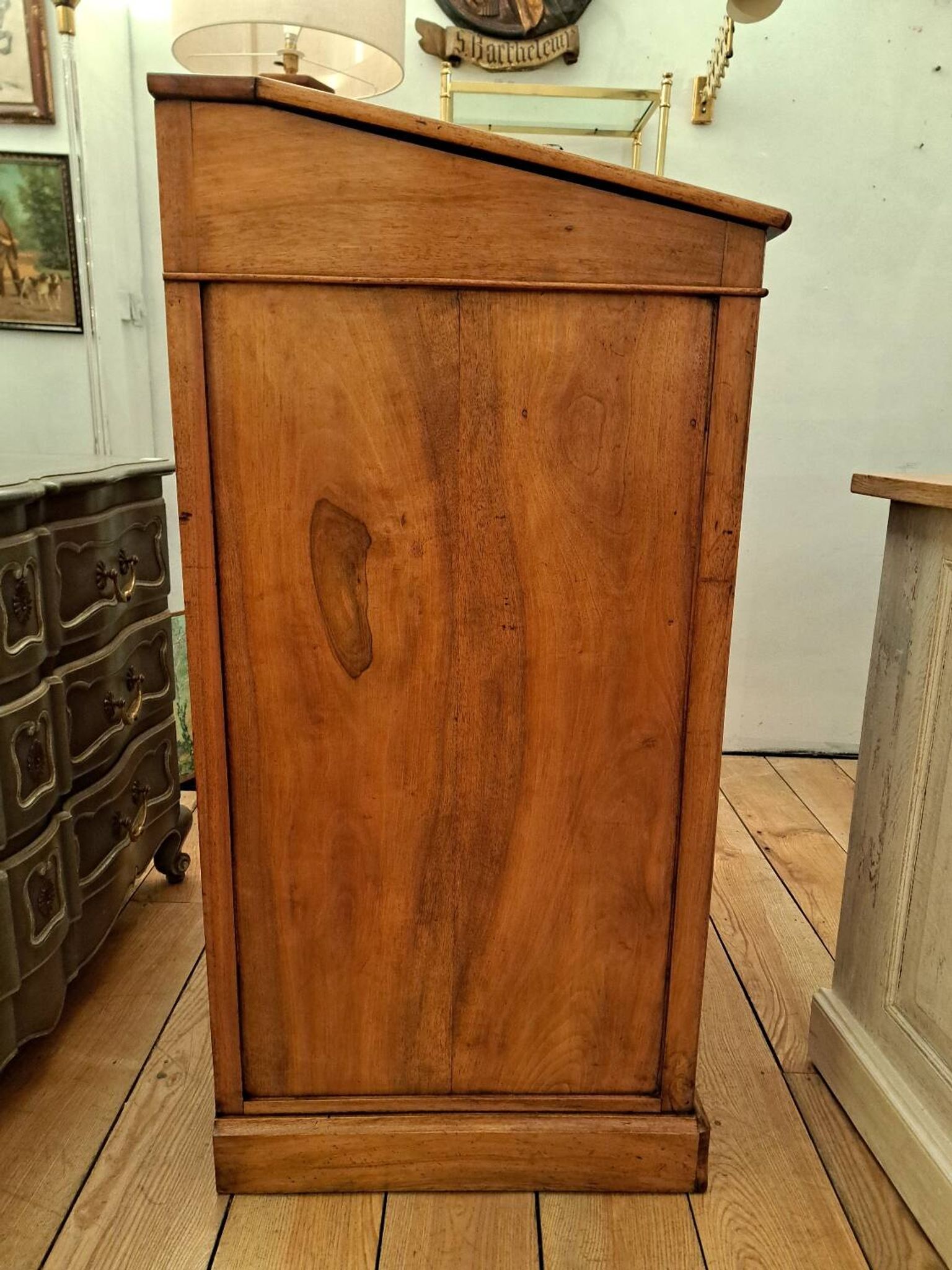 19th-century walnut writing desk.