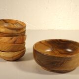 Six olive wood cups
